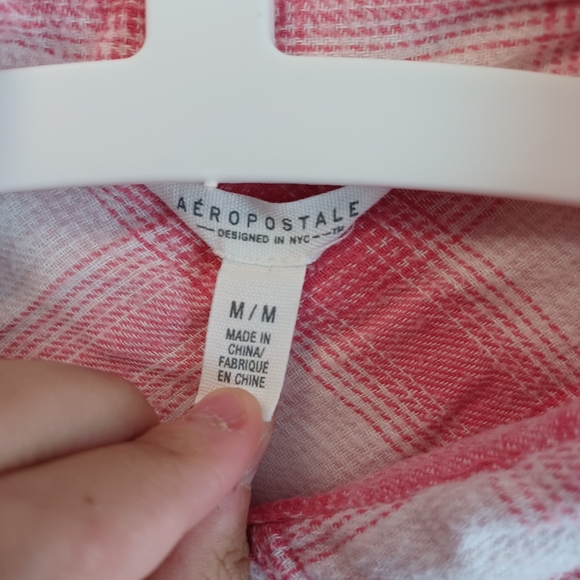 Areopostale Pink and White Flannel - Picture 3 of 3
